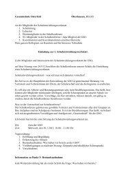 Einladung zur Schulentwicklungswerkstatt - Gesamtschule Osterfeld