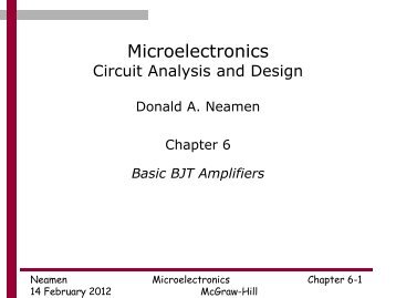 Basic BJT Transistor Amplifiers