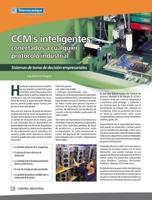 Revista "Schneider enLÃ­nea" Julio 2007 - Schneider Electric