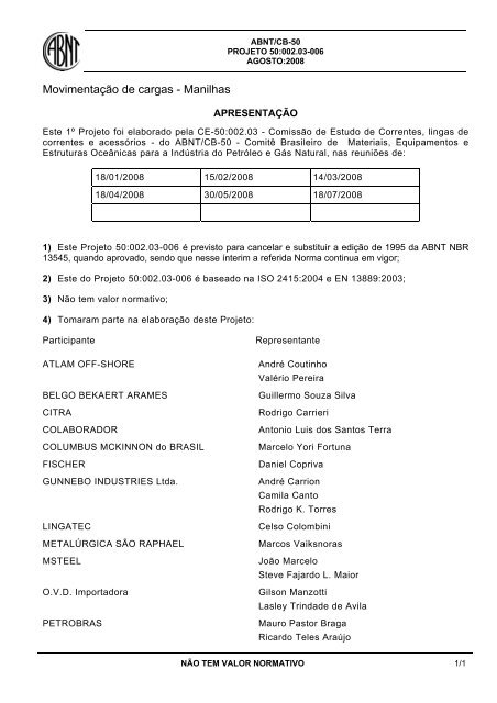 Movimentaa A O De Cargas Manilhas Abnt