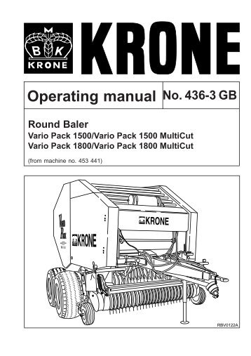 Operating manual No. 436-3 GB