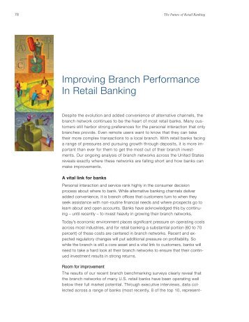 Improving Branch Performance In Retail Banking - McKinsey ...