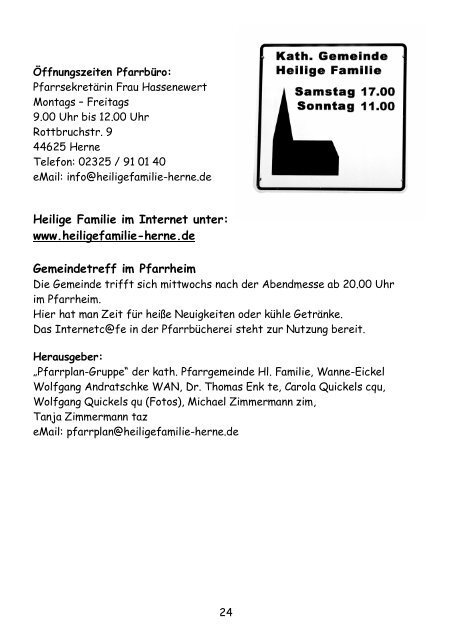 zum Pfarrplan als PDF Dokument - Kirchengemeinde Heilige ...