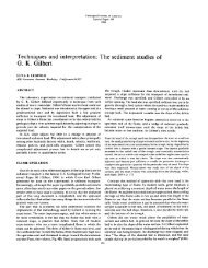 Techniques and interpretation: The sediment studies of G. K. Gilbert