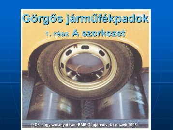 GÃ¶rgÅs jÃ¡rmÅ±fÃ©kpadok - GÃ©pjÃ¡rmÅ±vek TanszÃ©k