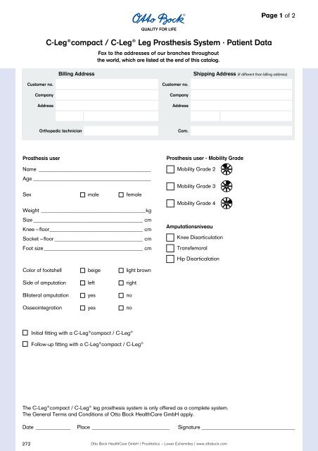 Prosthetics Lower Extremities - Kinetech Medical