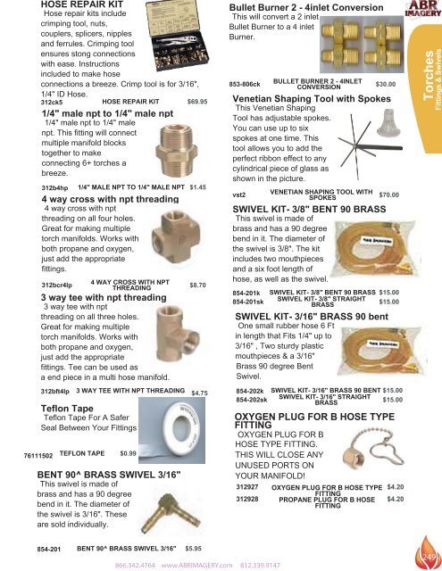 National - 3A-B Torch w/ 1/4 Barbed Connections