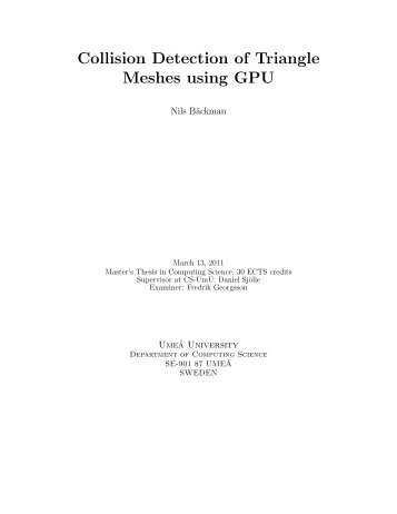 Collision Detection of Triangle Meshes using GPU - Department of ...