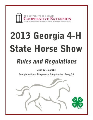 2013 Horse Show Rulebook - Georgia 4-H