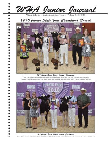 WHA Junior Journal - Wisconsin Holstein Association