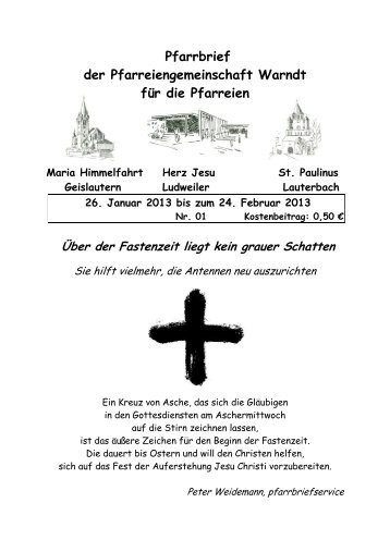 Pfarrbrief Nr. 01-2013 NEU - Pfarreiengemeinschaft Warndt