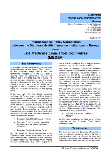 The Medicine Evaluation Committee (MEDEV) - ESIP