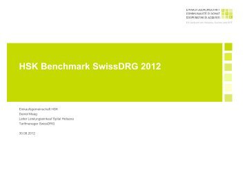 HSK Benchmark SwissDRG 2012 - Einkaufsgemeinschaft HSK