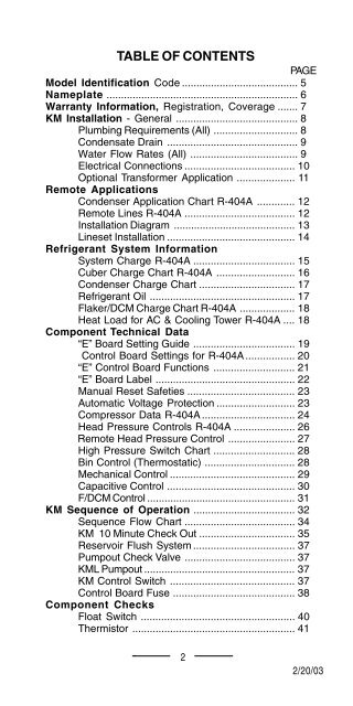 TECH - SPEC'S Technician's Pocket Guide - Hoshizaki America, Inc.