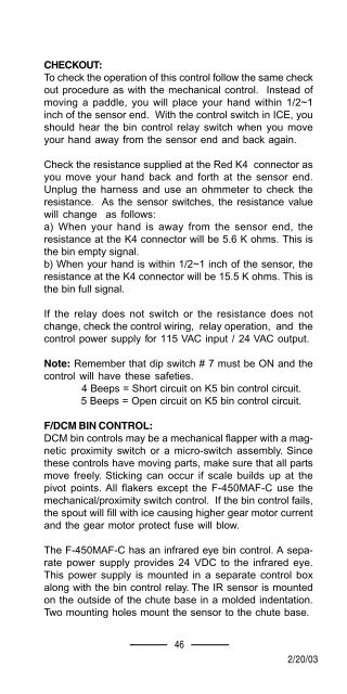 TECH - SPEC'S Technician's Pocket Guide - Hoshizaki America, Inc.