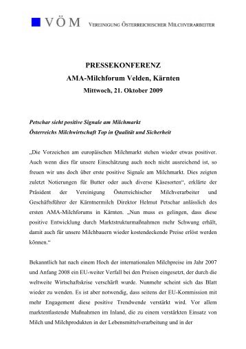 PRESSEKONFERENZ Ama-Milchforum Velden, Kärnten