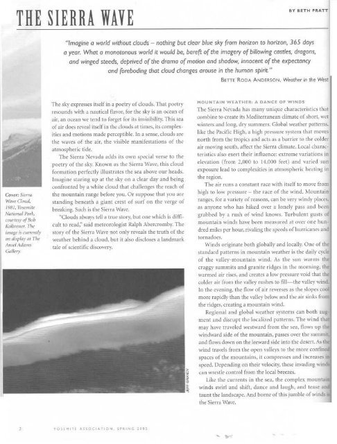 â€œThe Sierra Waveâ€ [lenticular cloud; aka Mountain ... - Yosemite Online