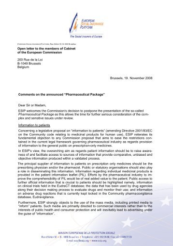 Letter to cabinet on pharma package.pdf - ESIP