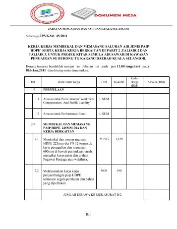 Selangor Tender Tersoal J