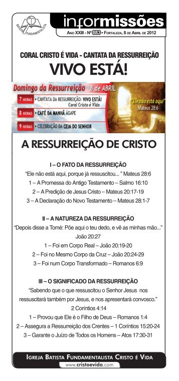 VIVO ESTÃ! - Cristo Ã© Vida