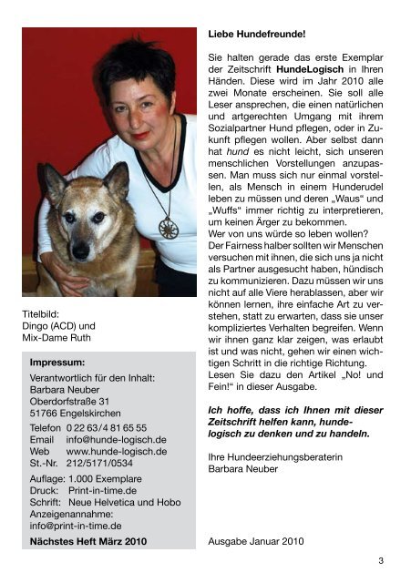 Heft 1/2010 - bei Hunde-logisch.de