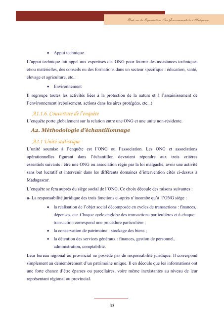 Etude sur les organisations non gouvernementales Ã  Madagascar