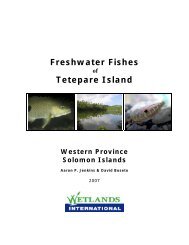 Freshwater Fishes of Tetepare Island - Western Solomons Research ...