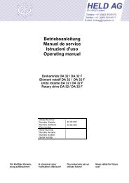 Betriebsanleitung Manuel de service Istruzioni d'uso ... - Held AG