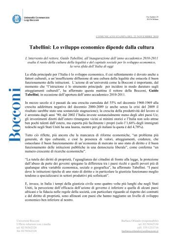 Tabellini - Università Bocconi