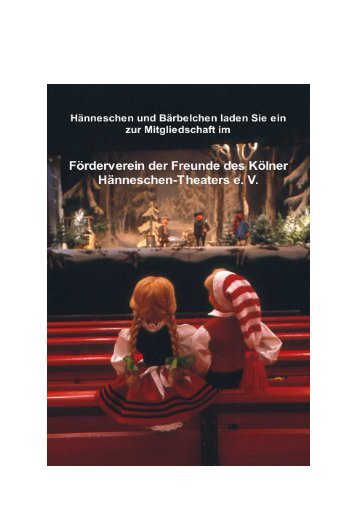 Was will der Förderverein? - Hänneschen-Theater