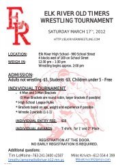 ELK RIVER OLD TIMERS WRESTLING TOURNAMENT