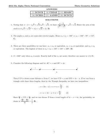 Solutions - Mu Alpha Theta