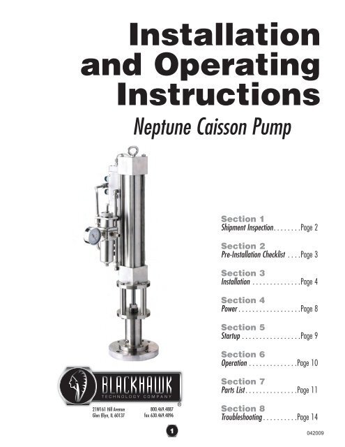 Neptune Caisson Pump [PDF] - Blackhawk Environmental Company