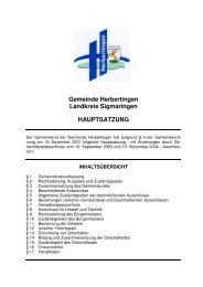 Gemeinde Herbertingen Landkreis Sigmaringen HAUPTSATZUNG