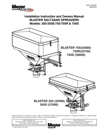 Installation Instruction and Owners Manual ... - Meyer Products