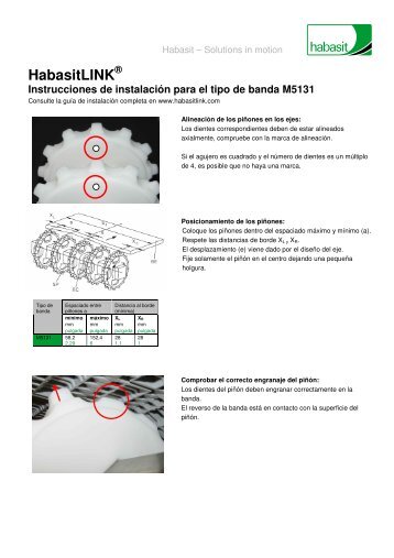 Instrucciones de instalaciÃ³n para el tipo de banda M5131 - Habasit