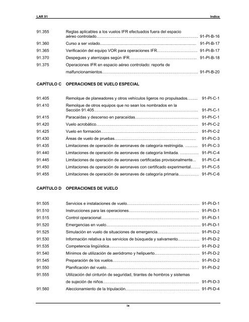 Reglamento AeronÃ¡utico Latinoamericano LAR 91 Reglas ... - ICAO