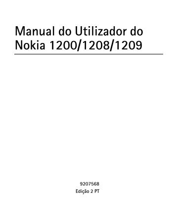 Manual do Utilizador do Nokia 1200/1208/1209 - Zon