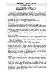 Documentazione necessaria titoli abilitativi - Comune di Cogorno