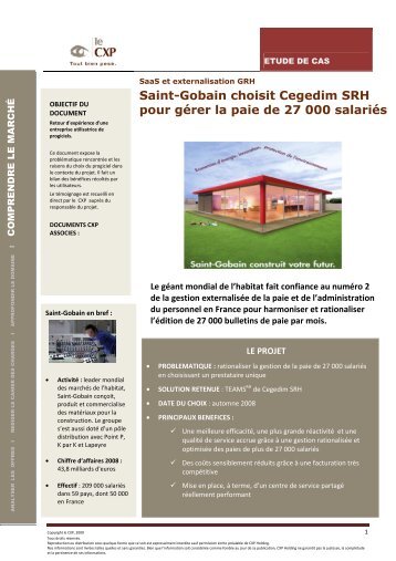 Etude de cas Saint Gobain - Cegedim SRH