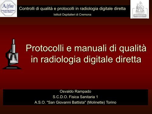 Ramapdo_Protocolli e Manuali di qualità - Aifm