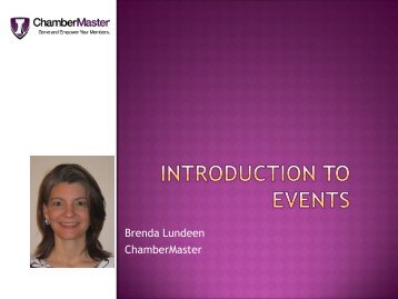 Introduction to Events PowerPoint - ChamberMaster