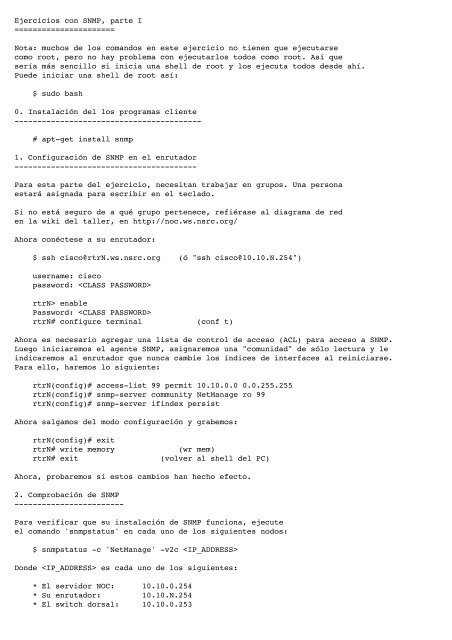 Ejercicios con SNMP, parte I ... - EsLaRed