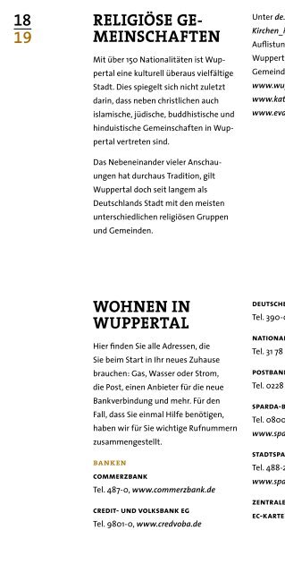 Adressen - Informationen Nützliches Wissen - Stadt Wuppertal