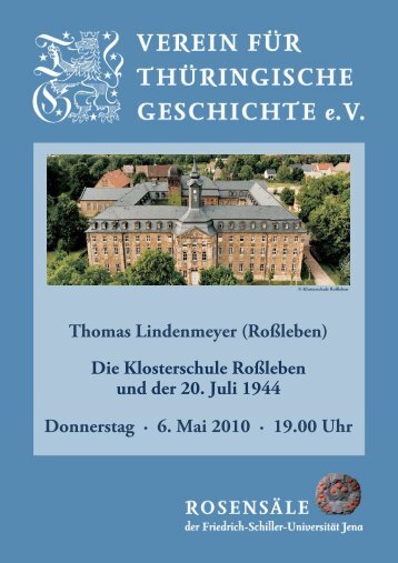 Thomas Lindenmeyer - Verein fÃ¼r ThÃ¼ringische Geschichte