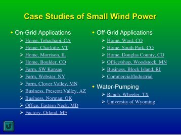 Case Studies of Small Wind Power
