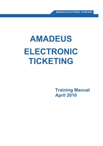 electronic ticket - Amadeus