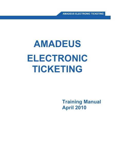 electronic ticket - Amadeus