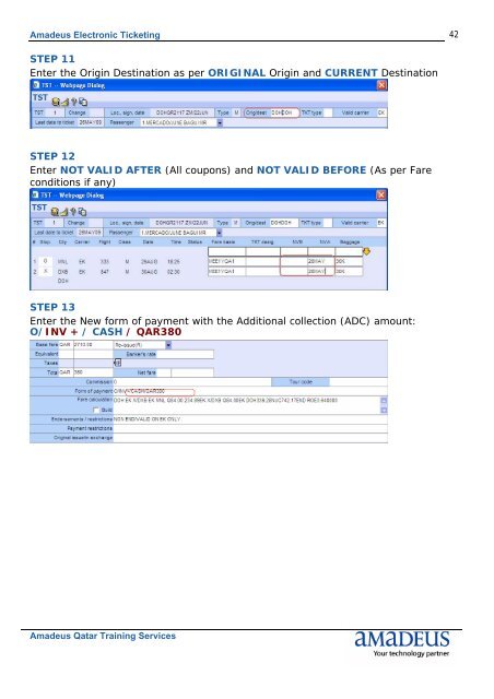 electronic ticket - Amadeus