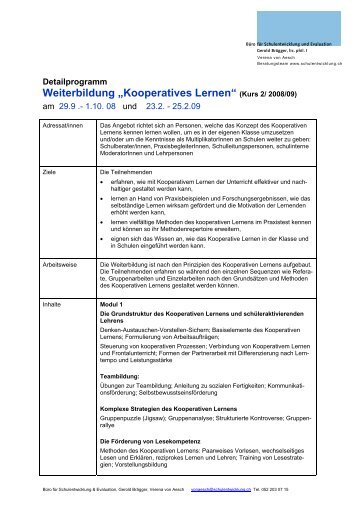 Weiterbildung „Kooperatives Lernen“ (Kurs 2/ 2008/09) - IQES online